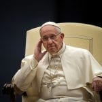 Pope Francis sitting