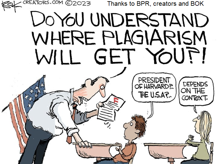If plagiarism is acceptable at Harvard, what do we tell our kids?